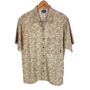 Patagonia Organic Cotton Swimming Fish Short Sleeve Button Down shirt Beach